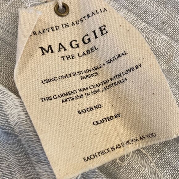 Maggie The Label 100% Linen Stevie Ruffled Wrap Dress Mint Grey Australia - Picture 12 of 12